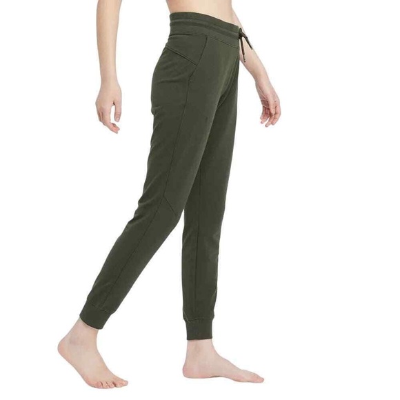 All in Motion Women's Small Mid-Rise French Terry Joggers, Olive Green - Picture 3 of 3
